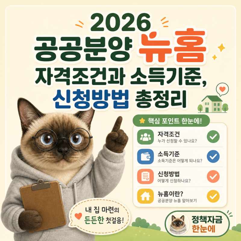 2026 공공분양 뉴홈 자격조건과 소득기준, 신청방법 총정리