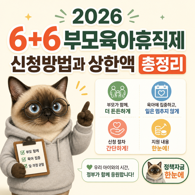 2026 6+6 부모육아휴직제 신청방법과 상한액 총정리