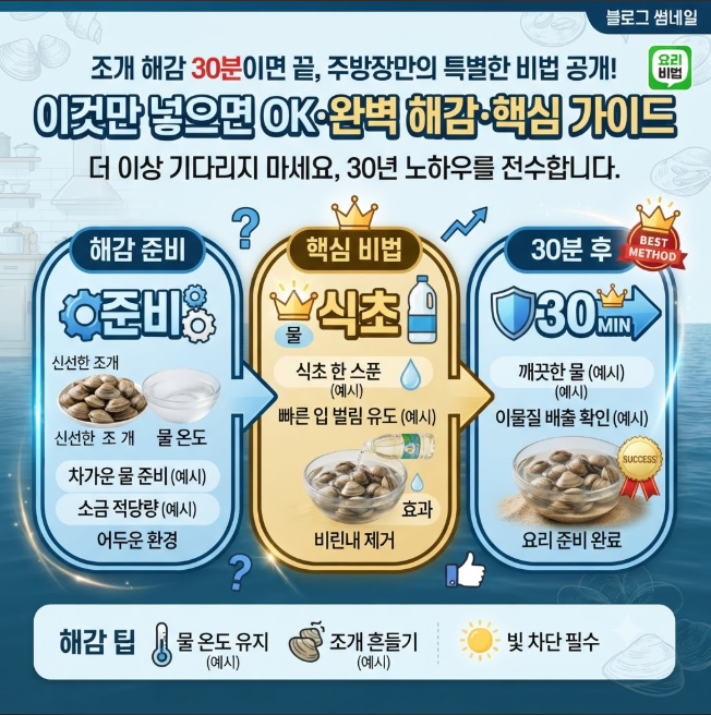 30년 주방장이 알려주는 조개 해감 30분 비법