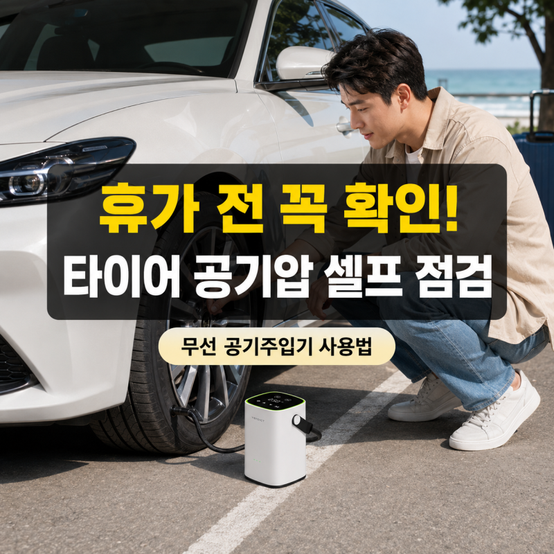 차량용 공기주입기 추천, 벤딕트 무선 타이어 공기압 주입기 사용법·적정 PSI 확인