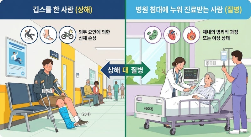 [상해보험 질병보험 차이] 사고 나도 보험금 못 받는다? 상해 3대 요건과 보장 차이점 총정리