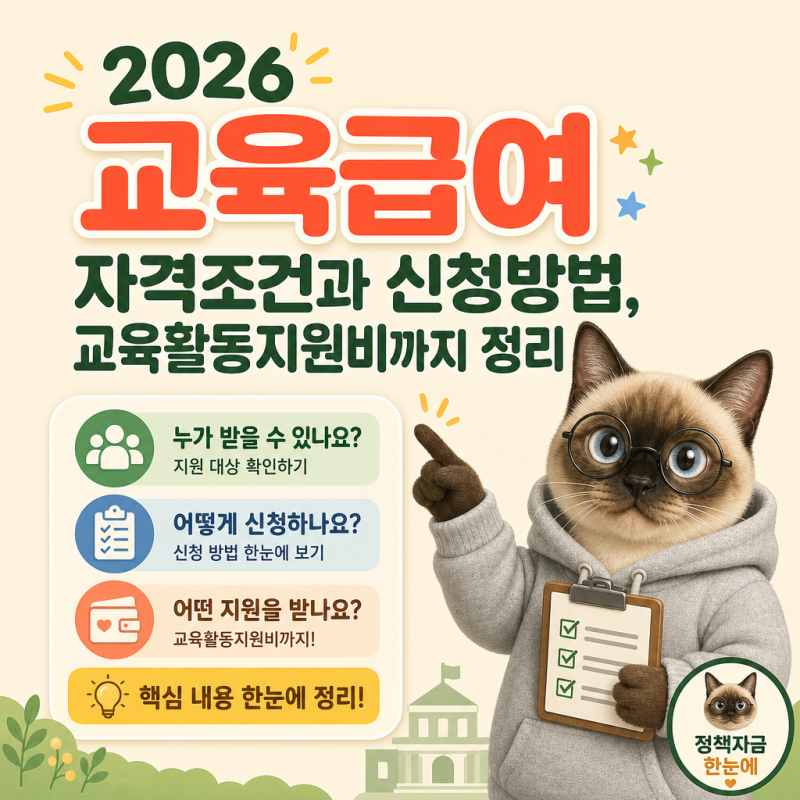 2026 교육급여 자격조건과 신청방법, 교육활동지원비까지 정리