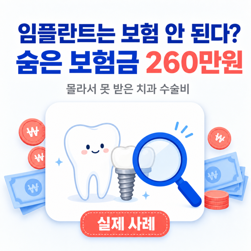 "임플란트는 보험 안 되잖아요?" — 몰라서 못 받은 260만원