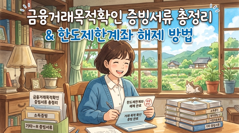 [No. 384] 금융거래목적확인 증빙서류 총정리 및 한도제한계좌 해제 방법
