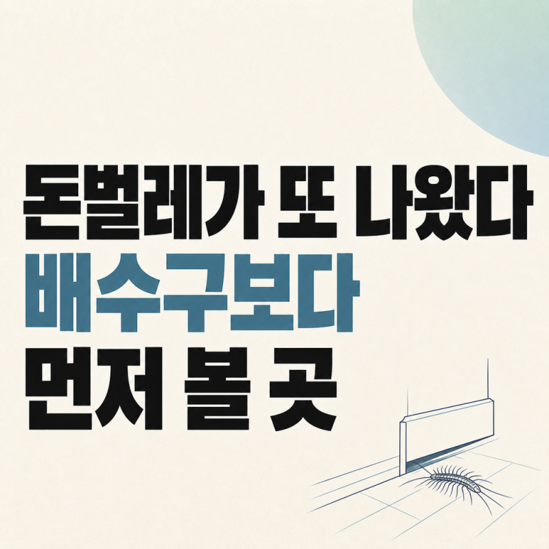 돈벌레가 방에서 나왔다면, 배수구만 막아선 안 된다