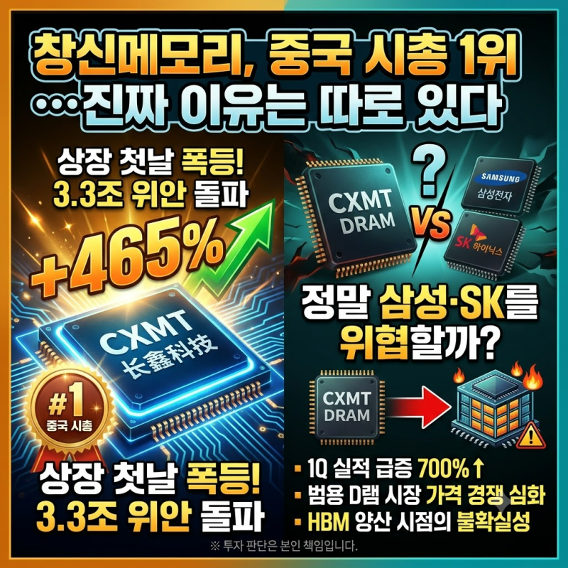 창신메모리, 중국 시총 1위…진짜 이유는 따로 있다