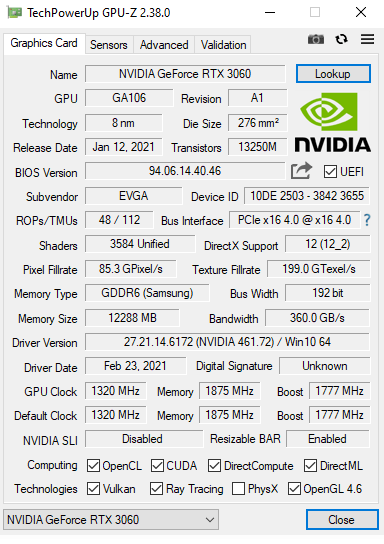 GPU-Z 보는 법