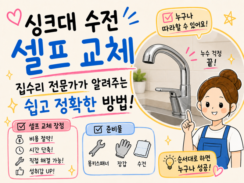 싱크대 수전 셀프 교체, 집수리 전문가가 알려주는 쉬운 설치 방법