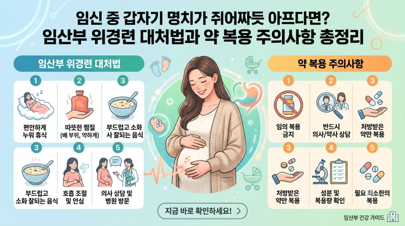 "임신 중 갑자기 명치가 쥐어짜듯 아프다면? 임산부 위경련 대처법과 약 복용 주의사항 총정....