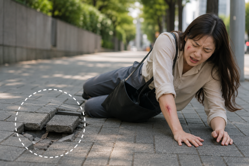 영조물배상책임보험 진행방법과 주의사항(보도블럭사고)
