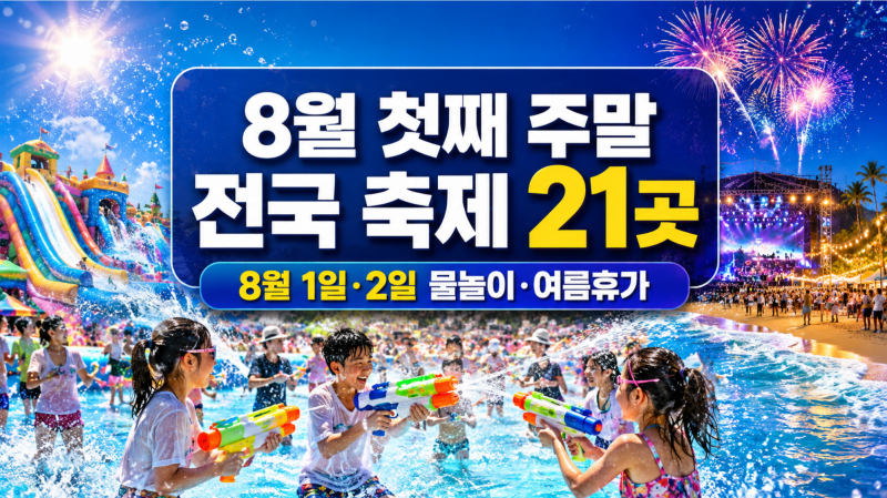 2026년 8월 첫째 주말 전국 축제 21곳｜8월 1~2일 물놀이·여름휴가 가볼 만한 곳