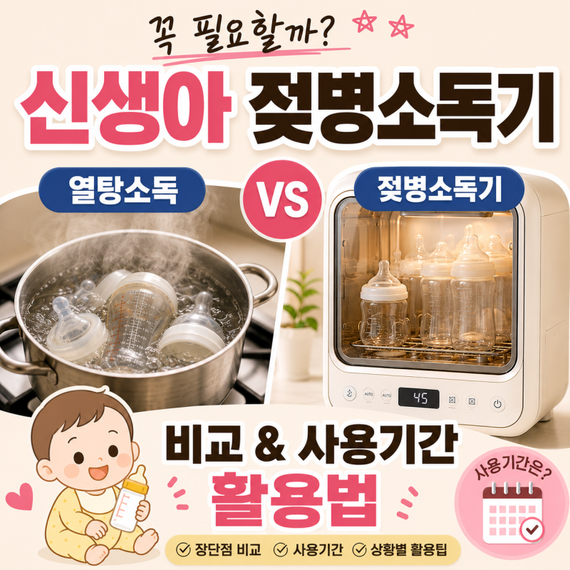 신생아 젖병소독기 꼭 필요할까? 출산 준비물 필수일까 열탕소독과 비교 및 사용기간 활용법