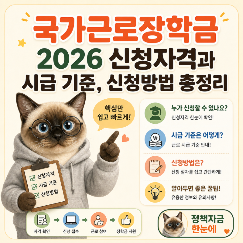 국가근로장학금 2026 신청자격과 시급 기준, 신청방법 총정리