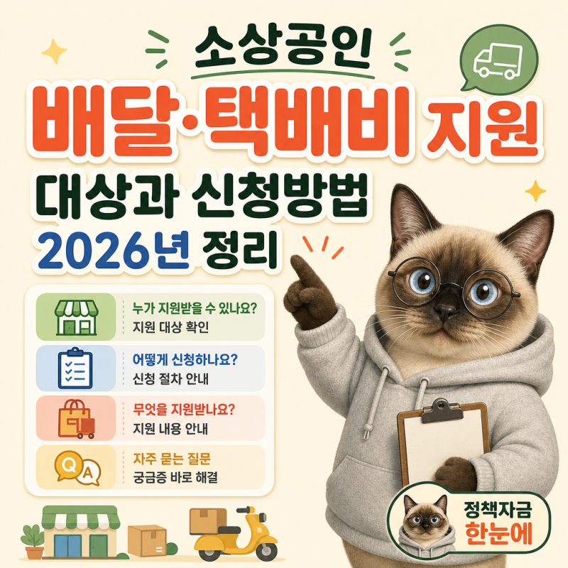소상공인 배달·택배비 지원 대상과 신청방법 2026년 정리