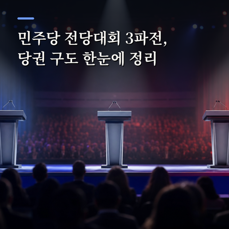 민주당 전당대회 3파전, 당권 구도 한눈에 정리