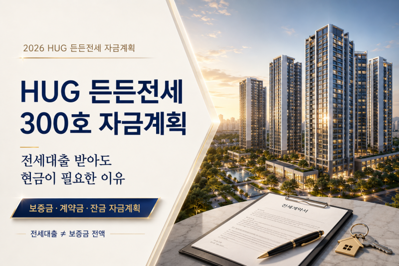 HUG 든든전세 300호 자금계획, 전세대출 받아도 현금이 필요한 이유