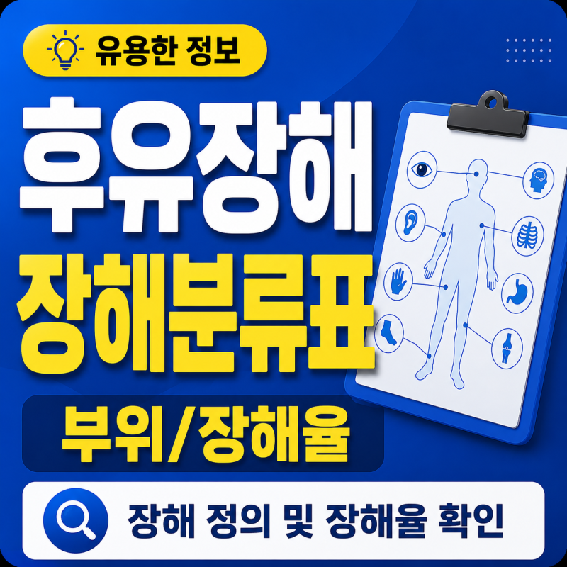 후유장해 장해분류표 장해율 정리! 건강보험 및 상해보험 청구 시 참고하세요.