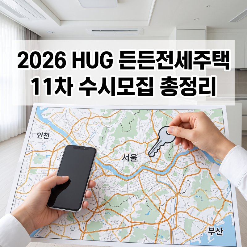 2026 HUG 허그 든든전세주택 11차 공고 신청자격 주택목록 대출금리 총정리 (7/24~8/7)