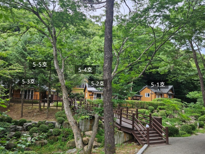 용인자연휴양림 느티골 5-1호,5-4호,느티골 배치도