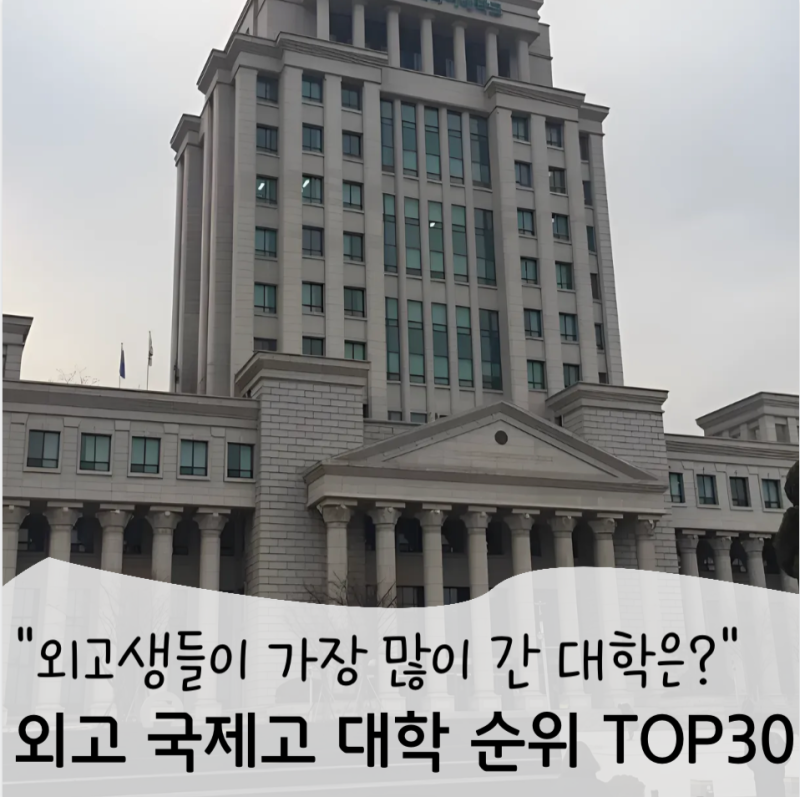 "외고생이 가장 많이 가는 대학은?": 외고 국제고 출신 대학 순위 TOP30