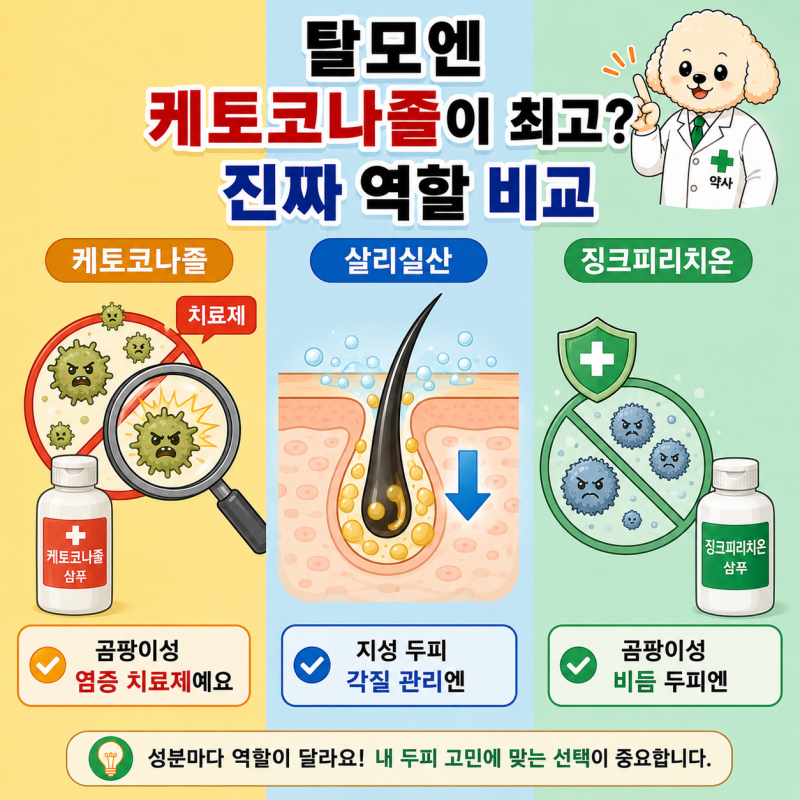 탈모엔 케토코나졸 샴푸가 최고라던데, 진짜일까? 살리실산·징크피리치온 정확한 역할 비교
