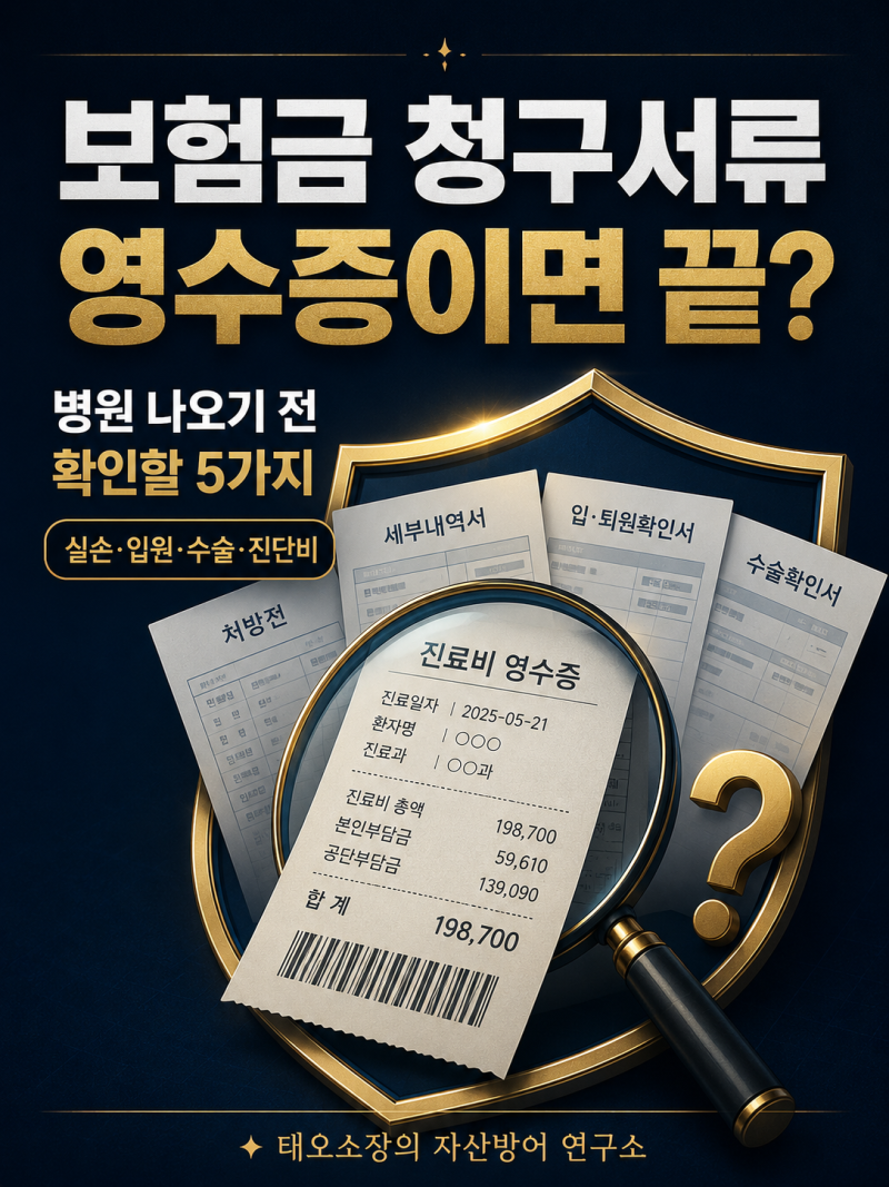 보험금 청구서류, 영수증만 챙기면 끝? 병원 나오기 전 확인할 5가지