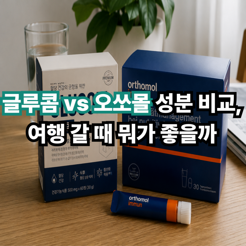 글루콤 vs 오쏘몰 성분 비교, 여행 갈 때 뭐가 좋을까