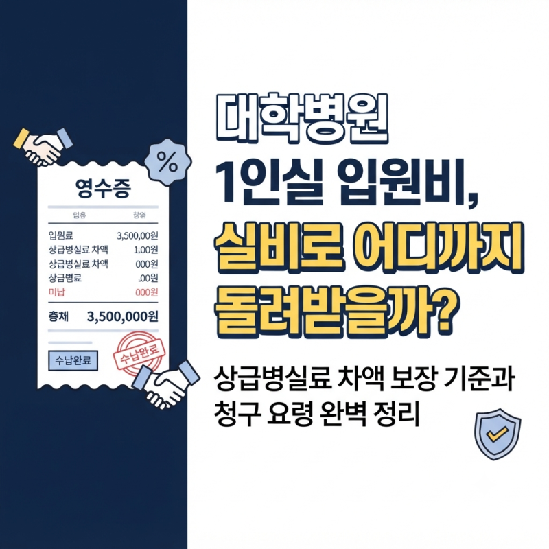 대학병원 입원할 때 무서운 상급병실 차액, 실비보험으로 어디까지 보장받고 돌려받을 수 있....