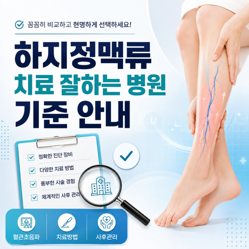 하지정맥류 수술 잘하는 병원, 어떤 기준으로 선택해야 할까요?