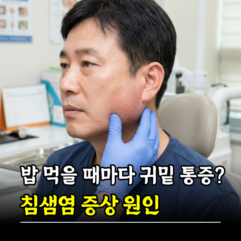 밥 먹을 때마다 귀밑 통증? 침샘염 증상 원인