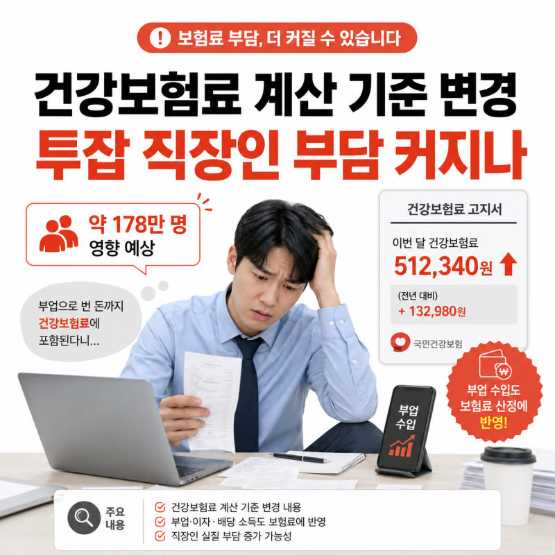 “건강보험료 계산 기준 변경” 투잡 뛰는 직장인 날벼락
