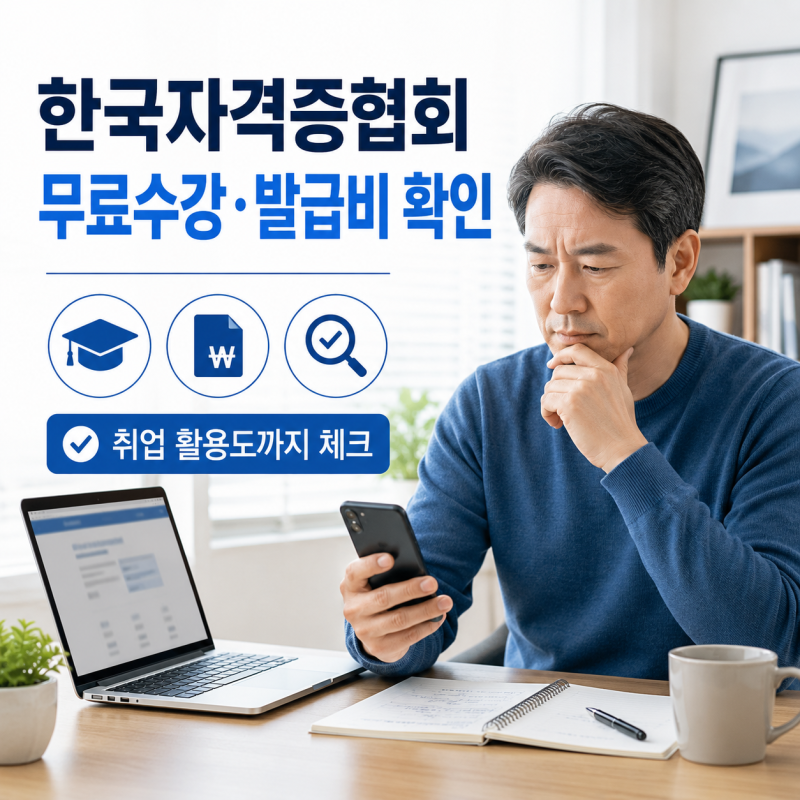 한국자격증협회 자격증 따도 될까? 무료수강·발급비·취업 활용도 확인