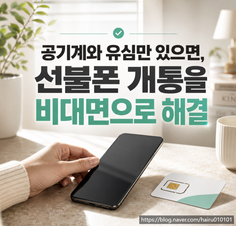 공기계와 유심만 있으면, 선불폰 개통을 비대면으로 해결할 수 있네요