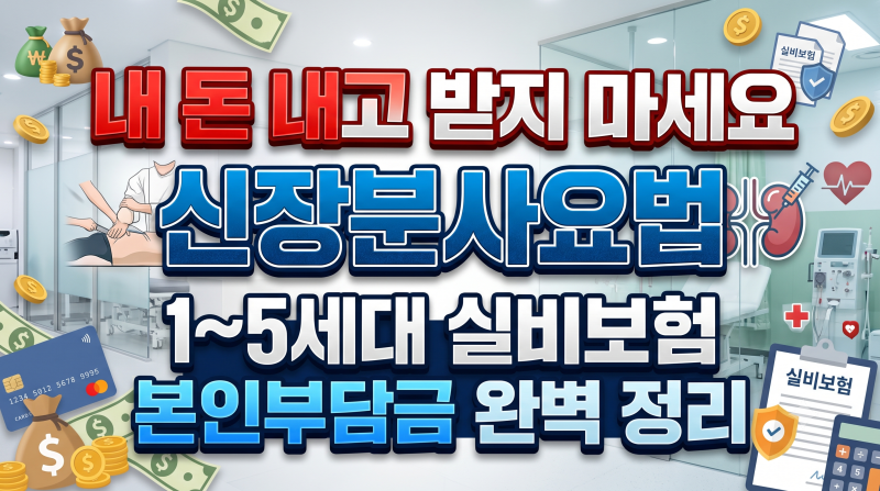 "내 돈 내고 받지 마세요" 신장분사요법 1~5세대 실비보험 본인부담금 완벽 정리