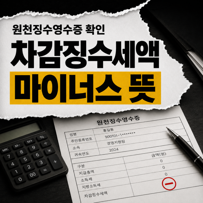 연말정산 차감징수세액 뜻 마이너스면 환급? 플러스·0원 의미 정리
