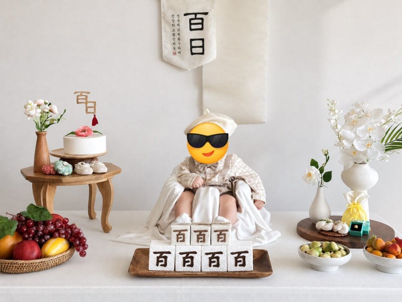 미소테이블 백일상 대여후기 (+챗gpt로 보정하기)