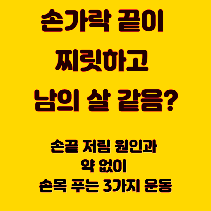 손끝이 찌릿찌릿 저린 이유 왜 이럴까? 약 없이 굳은 손목 푸는 법