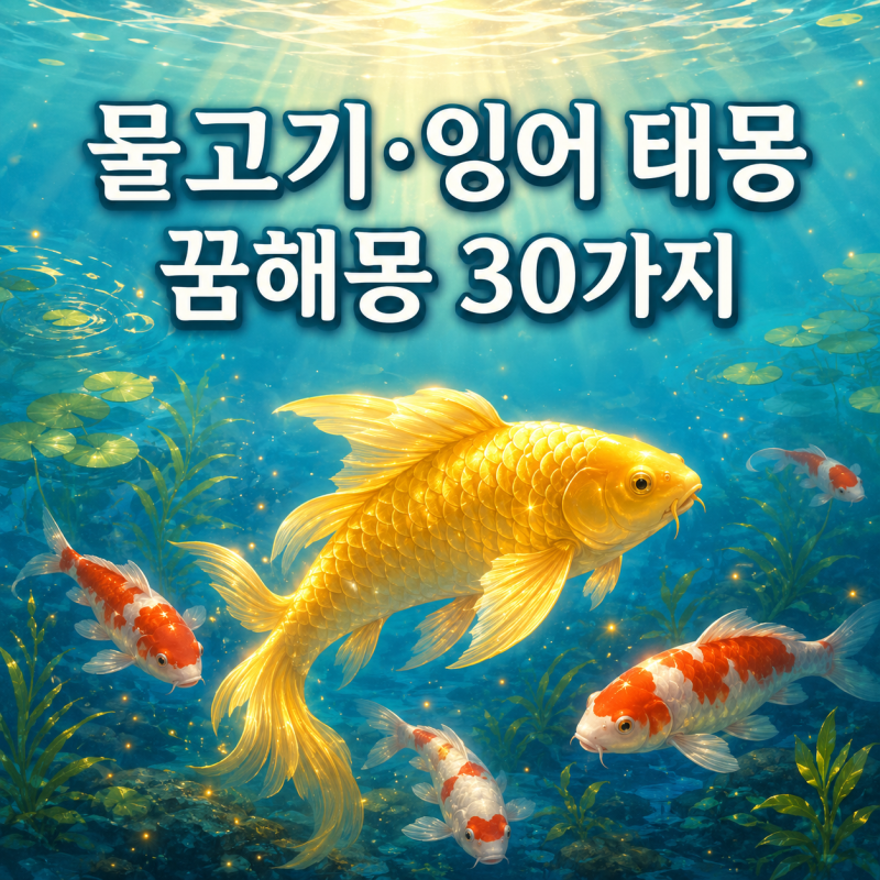 물고기·잉어 태몽 꿈해몽 30가지｜큰 물고기·황금잉어·물고기를 잡는 꿈 의미