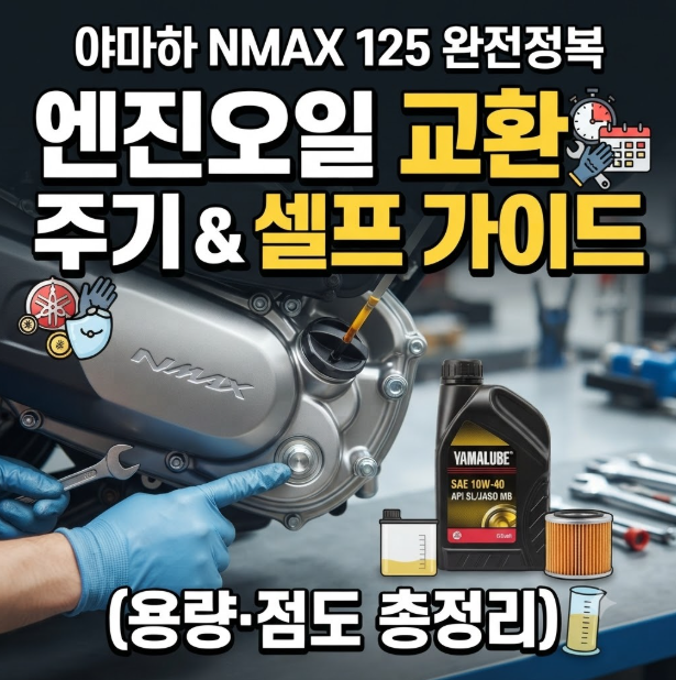 바이크 초보를 위한 야마하 NMAX 125 엔진오일 교환 주기 & 셀프 메인텐스 가이드
