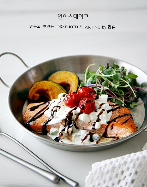 연어스테이크 만들기, 에어프라이어 연어구이 요리 레시피 연어스테이크 소스 굽는 방법까....