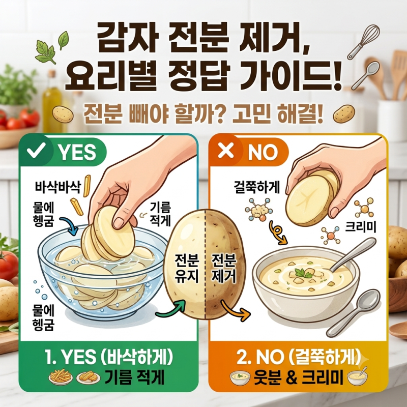 감자 전분 빼야 하나요? 요리별 전분 제거 가이드