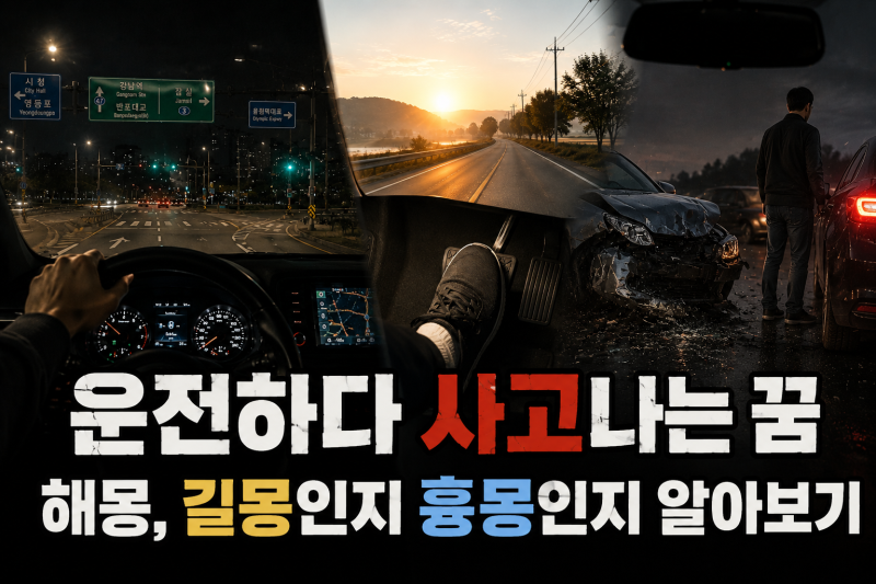 운전하다 사고나는 꿈 해몽, 길몽인지 흉몽인지 알아보기