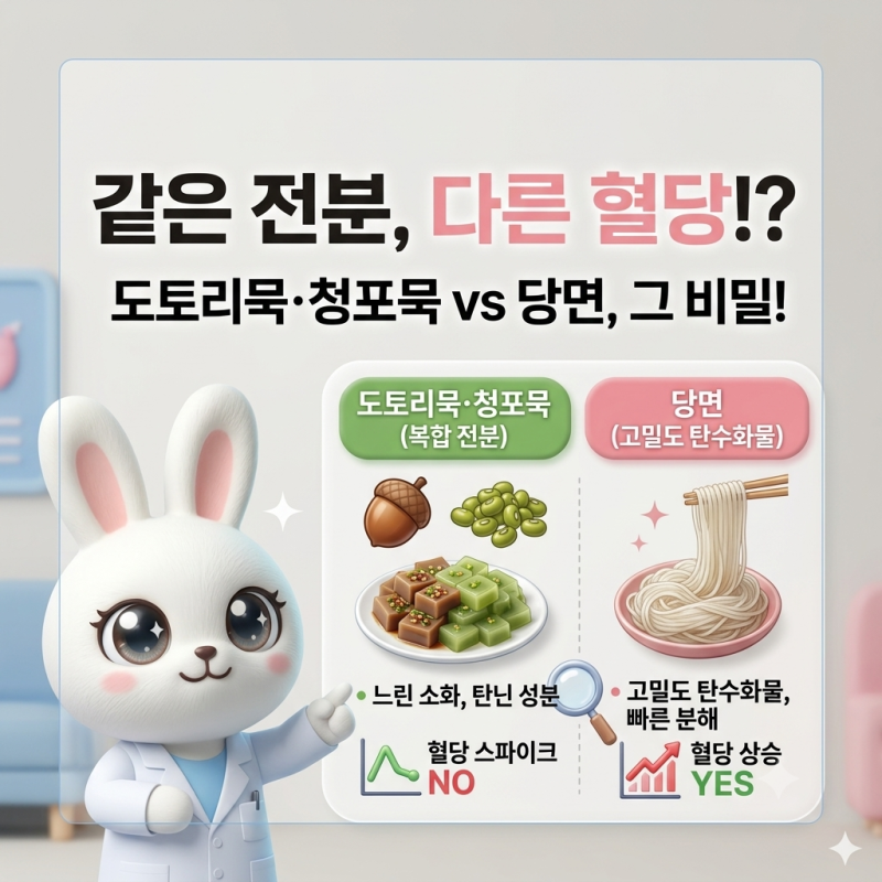 "전분으로 만드는데 살 안 쪄?" 도토리묵 청포묵 다이어트 효능과 당면 혈당 비교 팩트체크