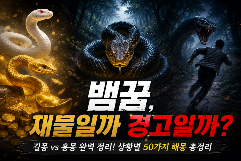 뱀꿈 해몽 50가지｜큰 뱀·뱀에게 물리는 꿈·뱀을 잡는 꿈 총정리