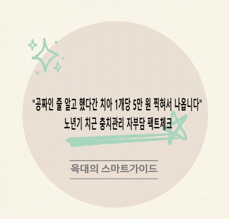 "공짜인 줄 알고 했다간 치아 1개당 5만 원 찍혀서 나옵니다" 노년기 치근 충치관리 자부담 팩....