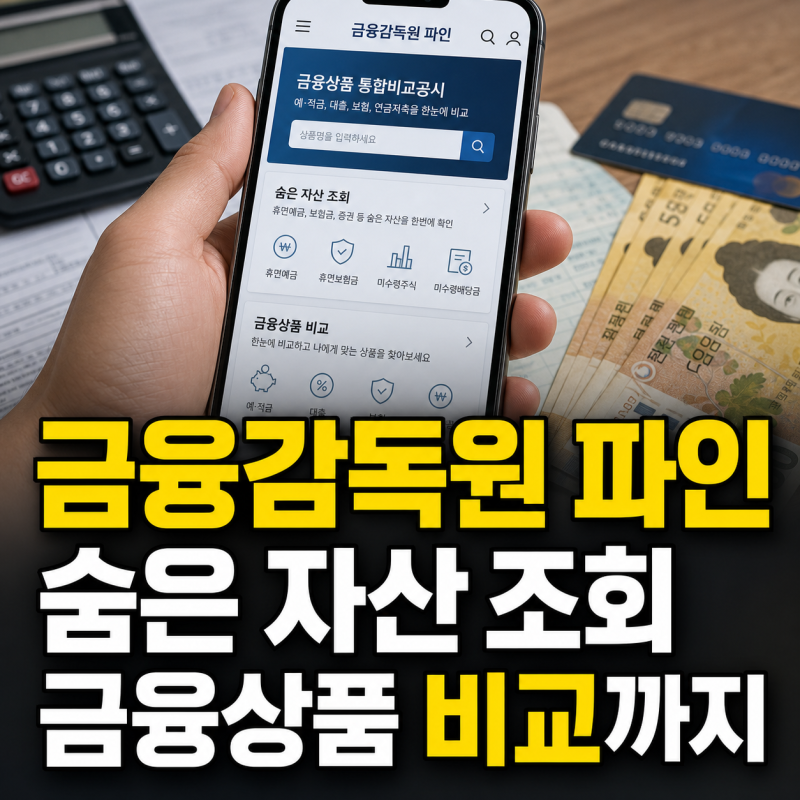 금융감독원 운영 파인에서 금융상품 비교와 숨은 자산 조회를 한눈에