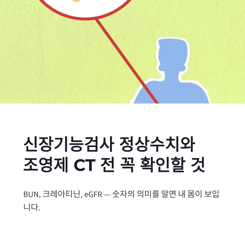 신장기능검사 정상수치와 조영제 CT 전 확인해야 할 핵심