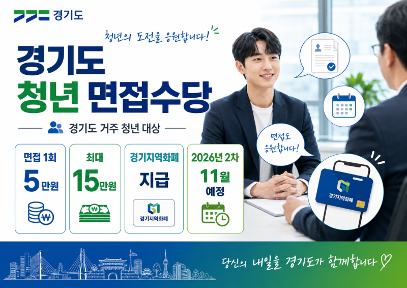 2026 경기도 청년 면접수당 15만 원, 2차 신청은 언제 하나요?