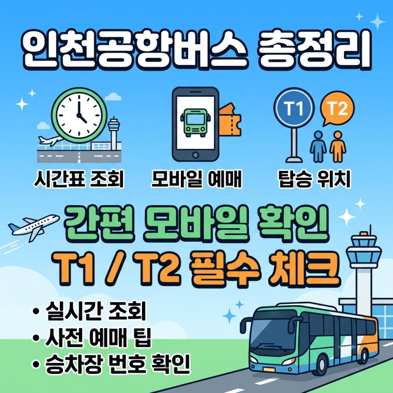 인천공항버스 시간표 예매 조회 및 탑승 위치 총정리 (모바일 간편 확인)
