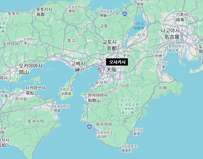 일본 오사카 지도 위치와 정보